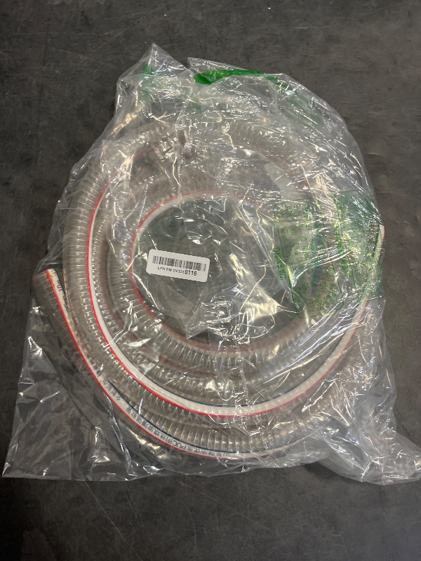 Photo 1 of Frienda Heavy Duty Steel Wire Flexible Tubing with Fasteners PVC High Pressure Oil Drain Hose Tube Clear Wire Reinforced for Pond Marine Bilge Pump Garden Pool Vacuum Suction Hose(10 Ft, 1 Inch Id)
