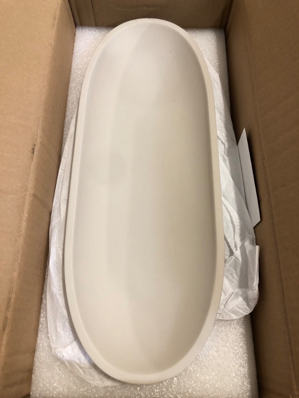 Photo 1 of OAKOA Concrete Large Decorative Bowl for Home Decor - Long Decorative Centerpiece Bowl for Table - Coffee Table Bowl for Entryway Table - Large Dough Bowl Decor