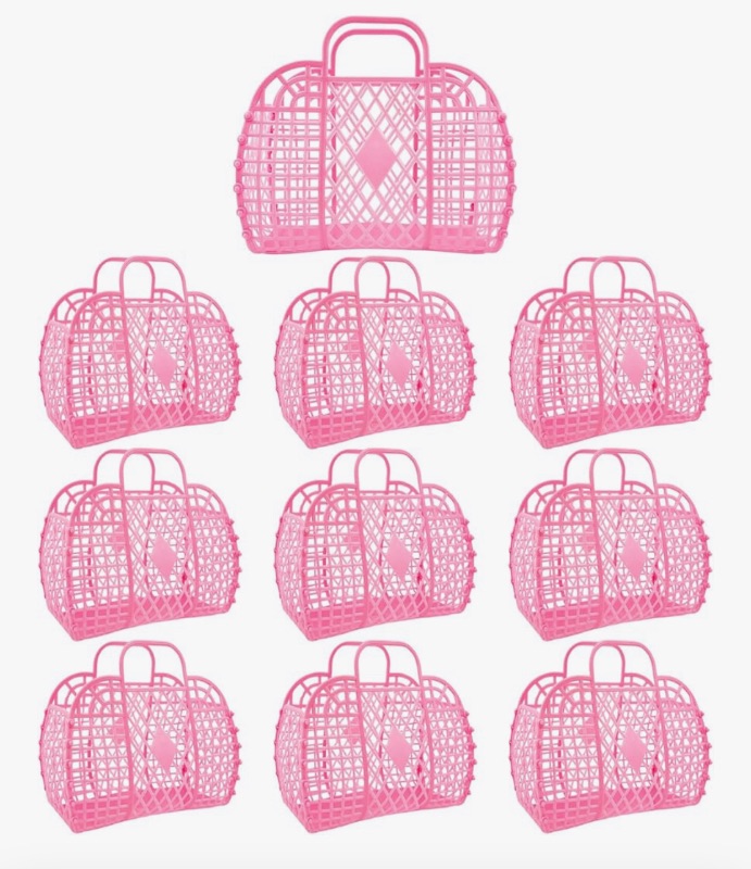 Photo 1 of 10 PCS Jelly Purse Basket Beach Bags, Reusable Plastic Jelly 