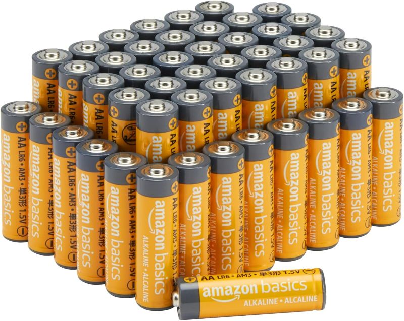 Photo 1 of Amazon Basics 48-Pack AA Alkaline High-Performance Batteries, 1.5 Volt, 10-Year Shelf Life