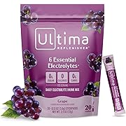 Photo 1 of Ultima Replenisher Daily Electrolyte Powder Drink Mix – Grape, 20 Stickpacks – Hydration Packets with 6 Key Electrolytes and Trace Minerals – Keto Friendly, Vegan, Non-GMO and Sugar-Free