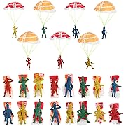 Photo 1 of Manmel 40PCS Parachute Toy, Outdoor Flying Toy for Kids 3 4 5 6 7 8 9, Mini Paratroopers Army Parachute Flying Throwing Outside Toys for Toddlers, Boys, Girls, Party Favors, Goodie Bag Stuffers