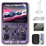 Photo 1 of R36S Handheld Game Console 3.5-in 640*480 IPS OCA Screen 3200mAh Opensource System Purple Transparent