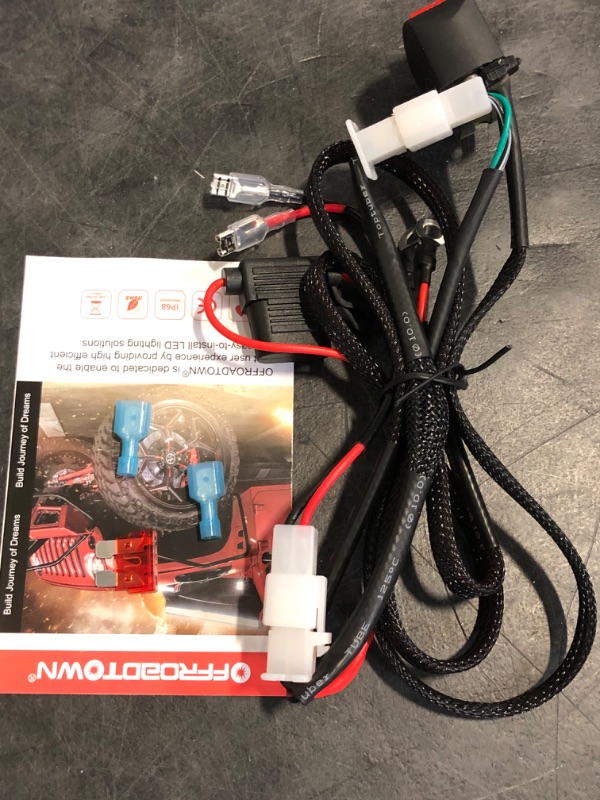 Photo 1 of Nilight - NI -WA 06 LED Light Bar Wiring Harness Kit - 2 Leads 12V On Off Switch Power Relay Blade Fuse for Off Road Lights Work Light, 2 Years Warranty,Black