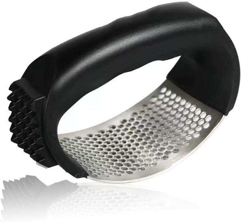 Photo 1 of Stainless Steel Garlic Press, Garlic Press Rocker Crusher Masher,Garlic Smasher, Portable Manual Heavy Duty Garlic Mincer, Garlic Chopper for Kitchen (1)