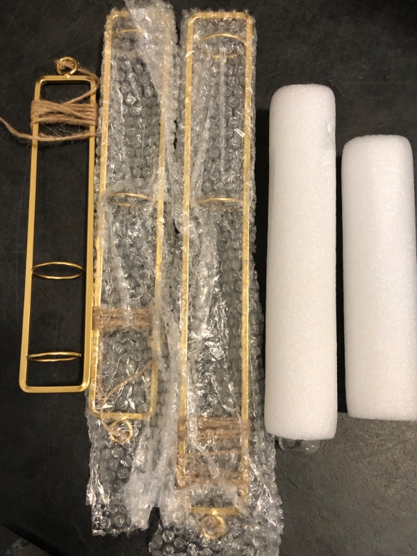 Photo 1 of *Missing Short Flower Clear Holder* Glass Propagation Station Test Tube Vases Clear Glass for Cuttings, Buds, Greenery Hydroponic Plant Propagation Home Balcony Bath Wall Decoration Floral Container Set of 3 Gold
