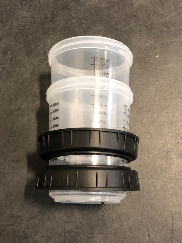 Photo 1 of Master Paint System MPS, 4 Pack Set of Mini Size 6 Ounce (180ml) Hard Cups and Retainer Rings - 4 Hard Cups and 4 Rings for Use with The MPS Disposable Paint Spray Gun Cup Liners and Lid System