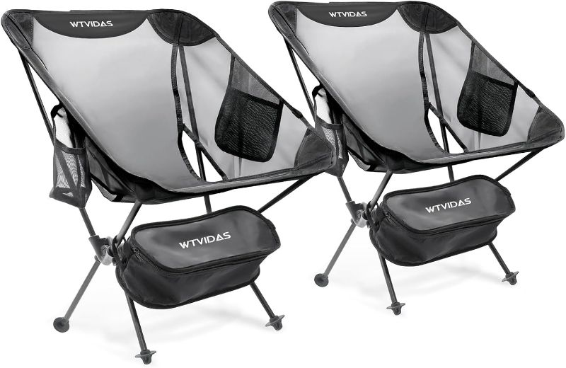 Photo 1 of Camping Beach Chairs 2 Pack,Compact Backpacking Chairs,Full Breathable Mesh,Ultralight Aluminum Camp Chairs for Backpacking Fishing Picnic Beach