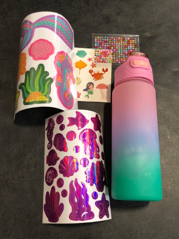 Photo 1 of Klever Kits Decorate Your Own Water Bottle Kits for Girls Age 6+, Mermaid DIY Gem Diamond Painting Crafts, Girl Birthday Gift Arts and Crafts Fun Arts for Girls Birthday Christmas
