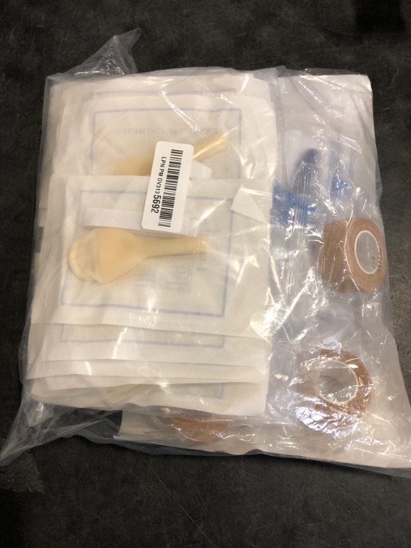 Photo 1 of External Male catheters for Men, 24pcs Soft Latex Sets, 1 pcs 750 ml Leg Bag, 1 pcs1000 ml Leg Bag, 1 pcs 1500 ml Urine Bag, 1 pcs 2000 ml Urine Bag with 4 Rolls of Tape - Urine Collection (25mm)
