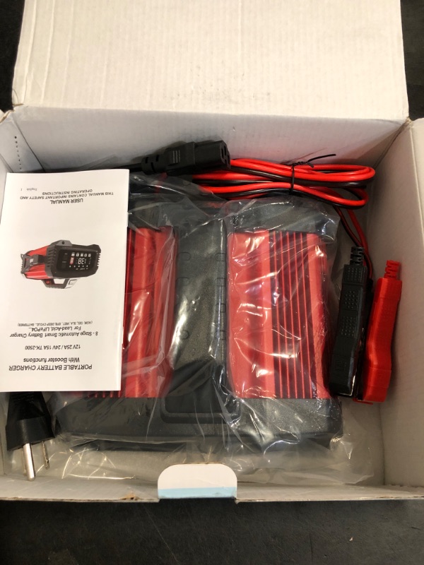 Photo 1 of E-FAST 25A Battery Charger, 12/24V All in One Lifepo4 Lead Acid Car Battery Charger, Automotive Jump Starter, Upgraded Trickle Charger, Battery Maintainer for Car Truck Motorcycle Lawn Mower Boat