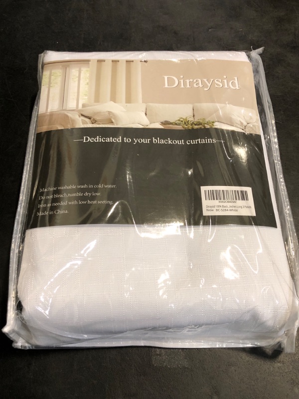 Photo 1 of Diraysid 100% Blackout White Curtains Linen Curtains for Bedroom Grommet Thermal Insulated Room Darkening Drapes (2 Panels, W52 x L84 Inch)
