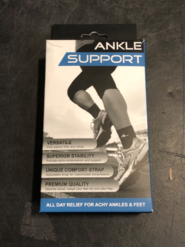 Photo 1 of ABIRAM Ankle Brace, Ankle Compression Sleeve, Foot Sleeve (1 Pair) with Strap, Ankle Support for Sprained Foot, Plantar Fasciitis Relief Socks, Achilles Tendonitis, Women & Men, M