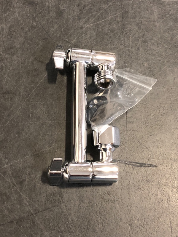 Photo 1 of 5 Inch Adjustable Shower Head Extension Arm With Locking Set Screw, Singing Rain Brass Chrome Angle Height Adjustable, Easy To Install, G1/2 Universal Connector Compatible (Chrome Finish)