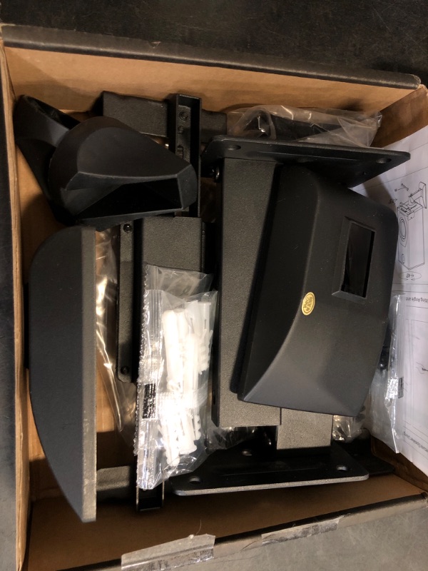 Photo 1 of WALI Speaker Wall Mounts, Dual Side Clamping Bookshelf Mounting Bracket for Large Surrounding Sound Speakers, Hold up to 66 lbs. (SWM201XL), 1 Pair, Black