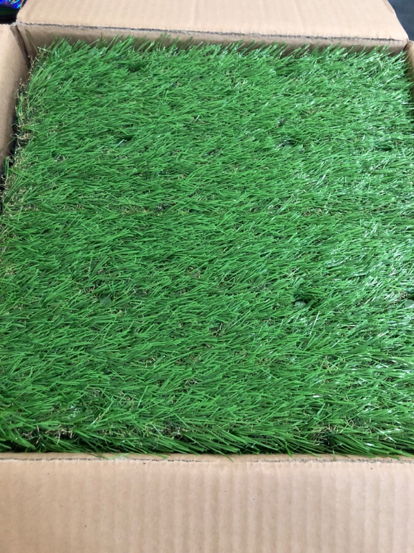 Photo 1 of Progoal Artificial Grass Turf Tile Fake Grass Flooring Mat Interlocking Self-draining 12''x12'', 1.7'' Height (1.38in Grass)