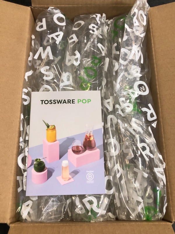 Photo 1 of TOSSWARE POP 9oz Flute, Premium Quality, Recyclable, Unbreakable & Crystal Clear Plastic Champagne Glasses,Flute , 12 Count (Pack of 1)