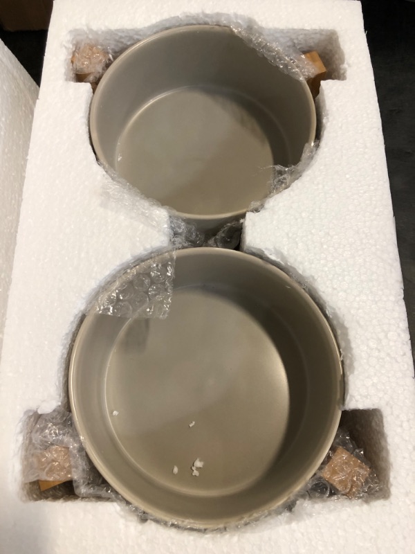 Photo 1 of Elevated Ceramic Dog Bowl Set - Raised Dog Bowls with Non-Slip Bamboo Stand - Dog Food and Water Bowl Set - Double Dog Feeding Bowls - Suitable for Small and Medium Dogs - 28.74 OZ - 3.6 CUPS - 850 ML