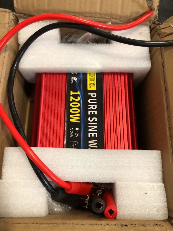 Photo 1 of SUNWHEEL 1200W 24V Pure Sine Wave Inverter, 24V DC to 110V/120V AC Power Inverter for RV?Off Grid?Truck?Power Outage with 2 AC outlets and LCD Display