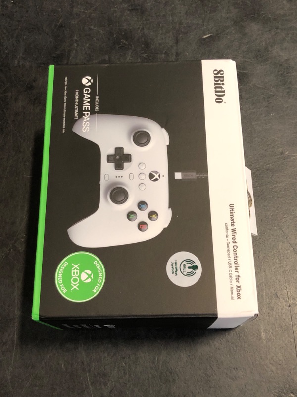 Photo 1 of 8Bitdo Ultimate Wired Controller for Xbox, Hall Effect Joysticks and Hall Triggers, Compatible with Xbox Series X|S, Xbox One, Windows 10 & Windows 11 - Officially Licensed (White)