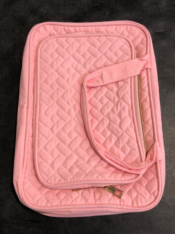 Photo 1 of Wedama Toiletry Bag for Women, Medium Cosmetic Travel Bag, Hanging Toiletry Bag for Bathroom, Thickened PVC Waterproof Makeup Bag, Toiletries Bag for Travel Business Trips and Camping, Pink