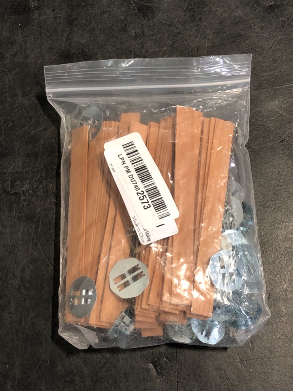 Photo 1 of Ziosxin 50 Set Candle Wick, Thicken Smokeless Cherry Wood Wicks for Candles-Long Lasting Flame-Easily Burn, Candle Cores with Stand and Glue Dot, Candle Wicks for Candle Making