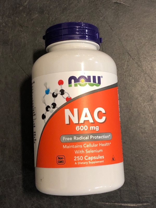 Photo 1 of NOW Supplements, NAC (N-Acetyl Cysteine) 600 mg with Selenium, 250 Veg Capsules