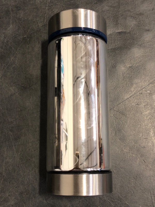 Photo 1 of 16.9oz/480ml Vacuum Insulated Glass Bottle, Drinking Cup glass lined thermos Borosilicate glass body,Glass liner inside(Blue Lid)
