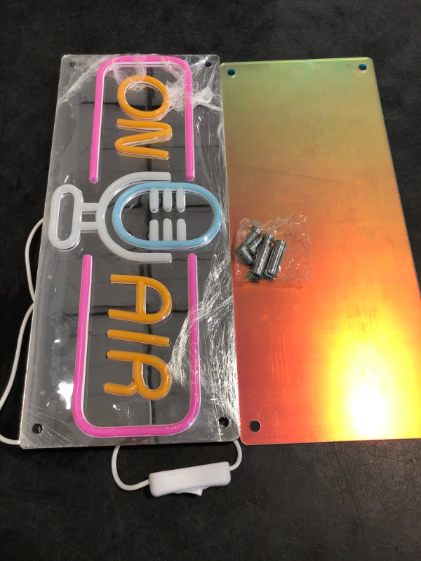 Photo 1 of ATOLS On Air Neon Sign for Wall Decor, USB Powered On Air Led Light Sign, Rainbow Night Light, Recording Light Sign for Live Room, Game Room, Broadcasting Room, Music Studio, Bedroom