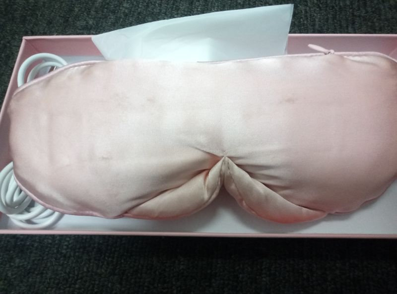 Photo 1 of LitBear Silk Cordless Heated Eye Mask, Warm Eye Compress for Dry Eyes, Light Blocking Heat Eye Mask for Women Men, Soft Eye Heating Pad for Dry Eyes, Travel, Rechargeable, Washable Cover (Pink)