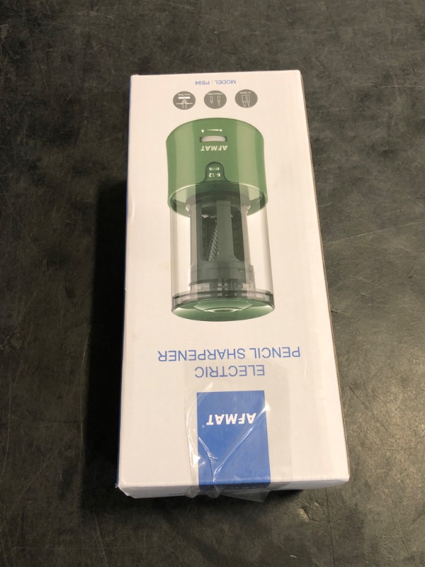 Photo 1 of AFMAT Electric Pencil Sharpener, Auto Stop, Super Sharp & Fast, Electric Pencil Sharpener Plug in for 6-12mm No.2/Colored Pencils/Office/Home-Green