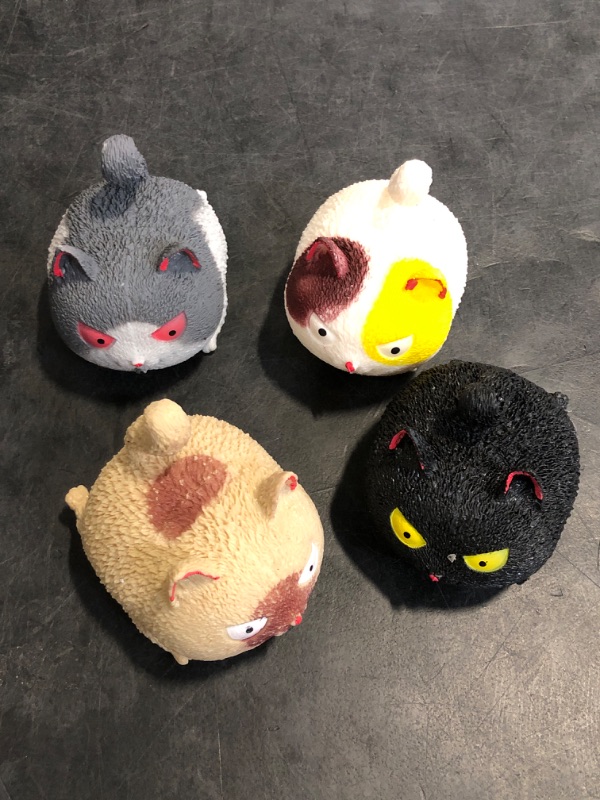 Photo 1 of 4Pc Finger Toy Stress Relief Big CatSqueeze Ball ?Relieve Stress Fidget Toys for Children and Adults,Squeeze Sensory Toys for Anxiety, Autism, ADHD. (4 Cats)