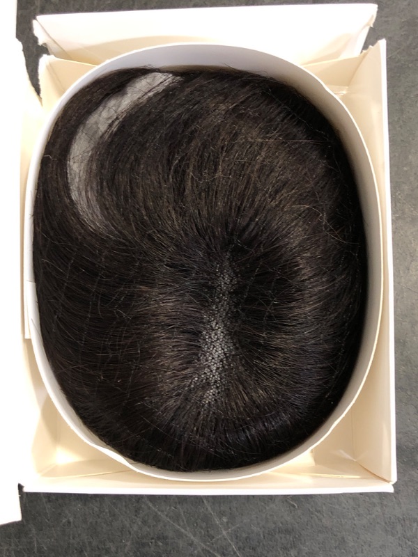 Photo 1 of ISTGIFT Hair Toppers for Women Real Human Hair, 360° 3D Cover Wispy Fake Clip in Bangs Hair Extensions, Topper Hair Pieces for Women (Dark Brown)