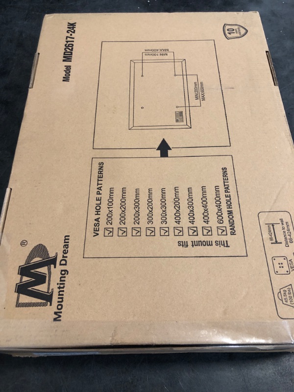 Photo 1 of Mounting Dream UL Listed Full Motion TV Mount for Most 42-84 Inch TVs, Adjustable TV Wall Mount Swivel and Tilt, Loading 100 LBS, Max VESA 600x400mm, Fits 16", 18", 24" Studs MD2617-24K