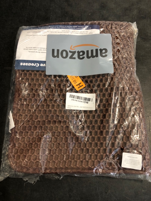 Photo 1 of WePet Cat Litter Mat, Kitty Litter Trapping Mat - Medium Size, Honeycomb Double Layer Mats, No Phthalate, Urine Waterproof, Easy Clean, Scatter Control, Catcher Litter Box Rug Carpet 24x15 Inch Brown