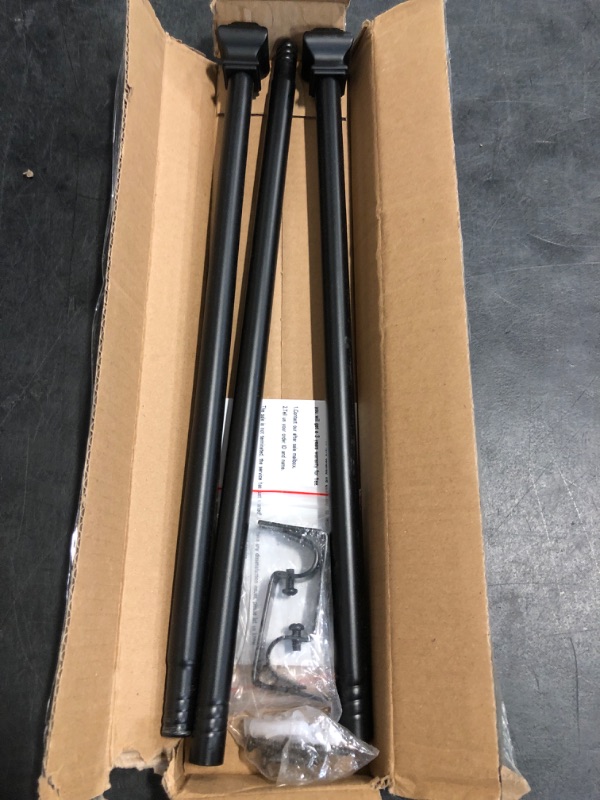 Photo 1 of Curtain Rods for Windows 30-46 inch, 5/8 inch Matte Black Curtain Rod with Brackets Adjustable by Splicing for Bedroom Kitchen Study Living Room(30" or 46")