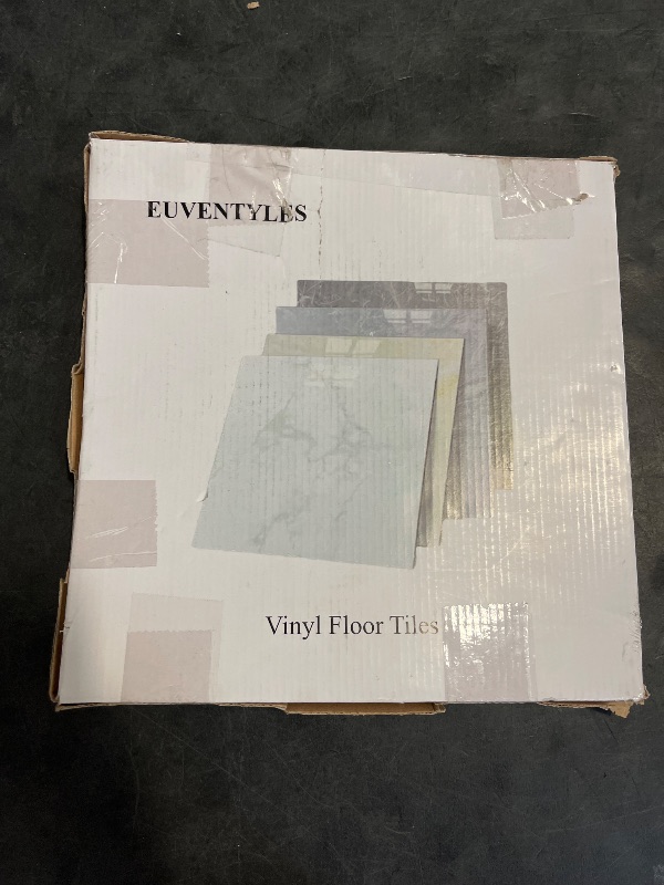 Photo 1 of Euventyles Peel and Stick Floor Tiles 20 Pcs 12x12'' Self Adhesive Vinyl Flooring Waterproof Bathroom Glossy Stone Look Sticky Tiles