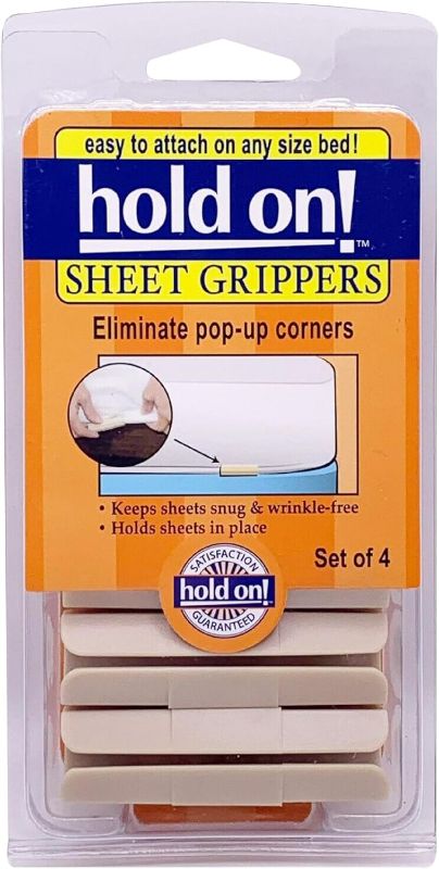 Photo 1 of FRESH IDEAS Grips – Easy to Use Sheet Holders Adjustable to Fit Bedding Accessories, Packaging May Vary, 4 Count (Pack of 1)