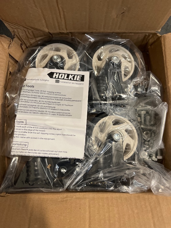 Photo 1 of 4 inch Swivel Caster Wheels with Safety Total Lock, 360 Degree Heavy Duty Plate Casters Max Load Capacity 1200lbs (Set of 4)