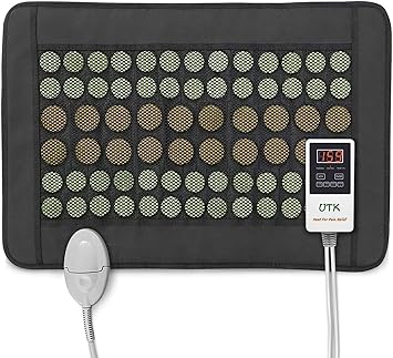 Photo 1 of UTK Heating Pad for Back, Far Infrared Natural Jade and Tourmaline Heating Pad, FSA HSA Eligible, Auto Shut Off, Memory Function, Included Travel Bag, 23.5"×16", Birthday Gifts for Women Men
