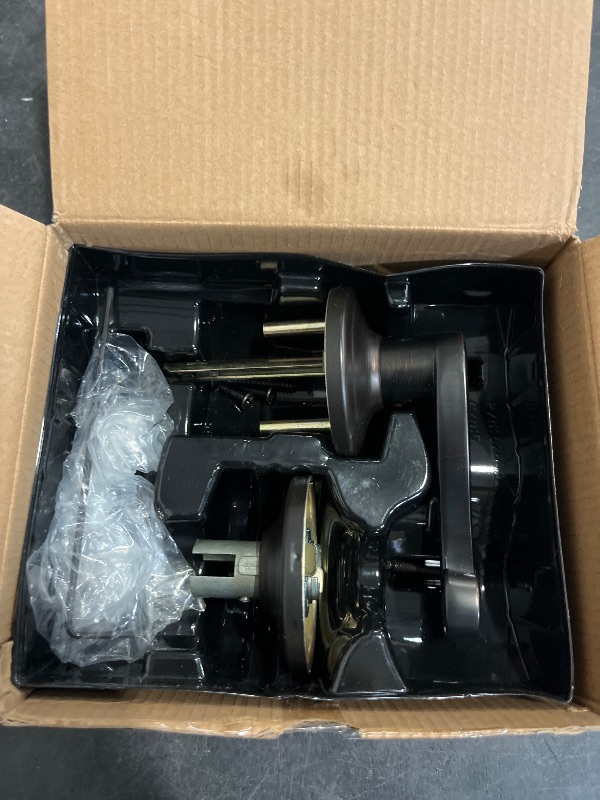 Photo 1 of Kwikset Lido Interior Passage Door Handle, Lever For Closet and Hallway Doors, Reversible Non-Locking Handle Lever, Venetian Bronze, with Microban Protection
