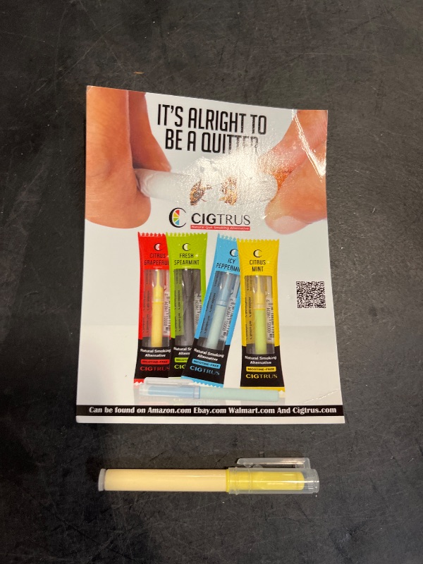 Photo 1 of Natural Non-Nicotine Inhaler - Tobacco Free, Quit Smoking Substitute - Smoke Free Habit Support by Cigtrus (Citrus Grapefruit)