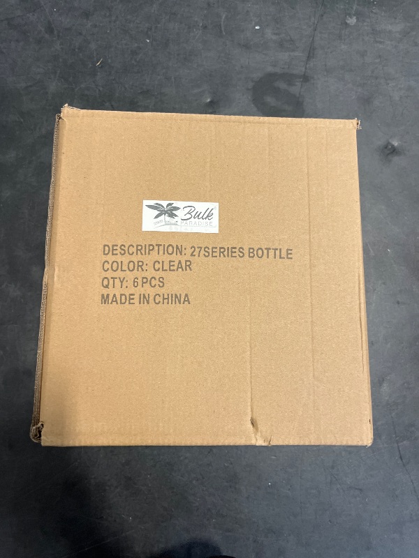 Photo 1 of BULK PARADISE Assorted Clear Glass Bottles with Corks, 6 Pack, 2.5in X 9in, 16oz