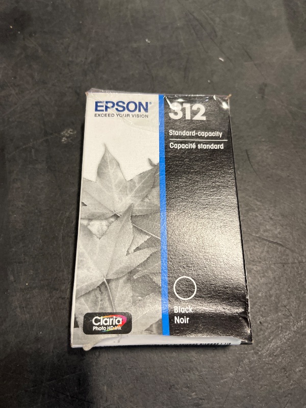 Photo 1 of EPSON 312 Claria Photo HD Ink Standard Capacity Black Cartridge (T312120-S) Works with Expression Photo XP-8500, XP-8600, XP-8700, XP-15000