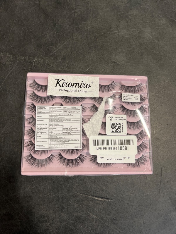 Photo 1 of False Eyelashes 14mm Faux 3D Mink Lashes Natural Look Cat Eye Wispy Lashes Pack by Kiromiro, 14 Pairs