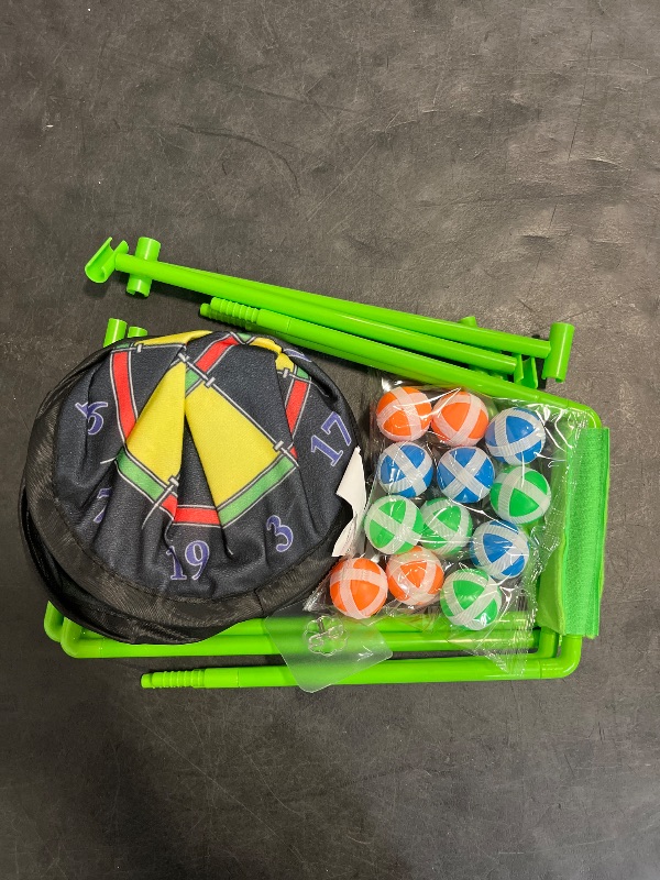 Photo 1 of Large Dart Board for Kids with Stand, Double Sided Kids Dart Board with 12 Sticky Balls and Darts,Family Party Party Supplies for Kids, Gift for Boys Toddlers 3 4 5 6 7+ Year Old Birthday Christmas