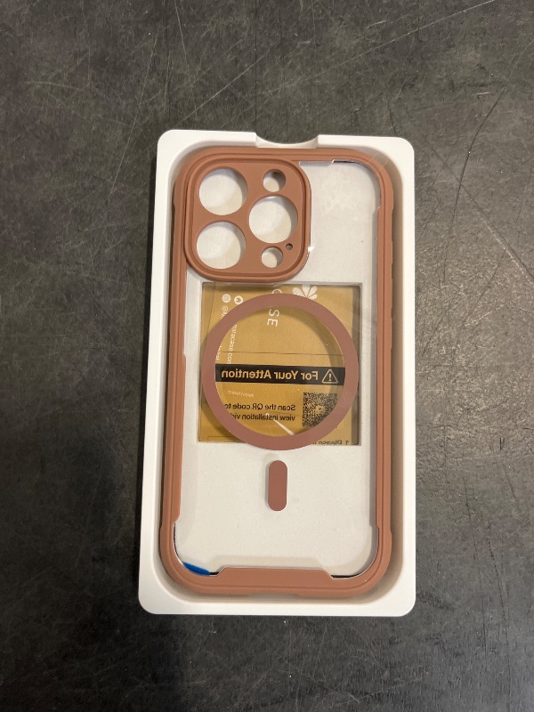 Photo 1 of Miracase Magnetic for iPhone 16 Pro Case Full-Body Phone with Built-in Glass Screen Protector, [Compatible with MagSafe] Military Drop Proof 16 Pro Cover Bumper 6.3 inch, Gold Brown