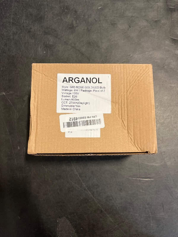 Photo 1 of ARGANOL Half Chrome Light Bulb Dimmable, 6W (60 Watt Equivalent) G25/ G80 Globe Shape, 2700K Warm White, Decorative LED Edison Bulb, Rose Gold Tipped Light Bulb, E26 Base, Pack of 2