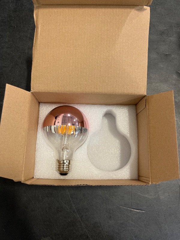 Photo 1 of ARGANOL Half Chrome Light Bulb Dimmable, 6W (60 Watt Equivalent) G25/ G80 Globe Shape, 2700K Warm White, Decorative LED Edison Bulb, Rose Gold Tipped Light Bulb, E26 Base, Pack of 2