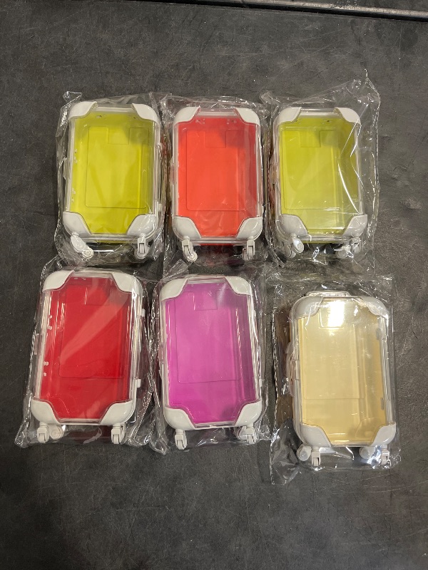 Photo 1 of Tessco 12 Pack Mini Suitcase Party Favor Gift Box 6.69 x 3.74 x 1.97 Inches Plastic Tiny Travel Luggage for Candy Makeup Jewelry Girl Birthday Cruise Trip Wedding Bachelorette Party Favors, 9 Color